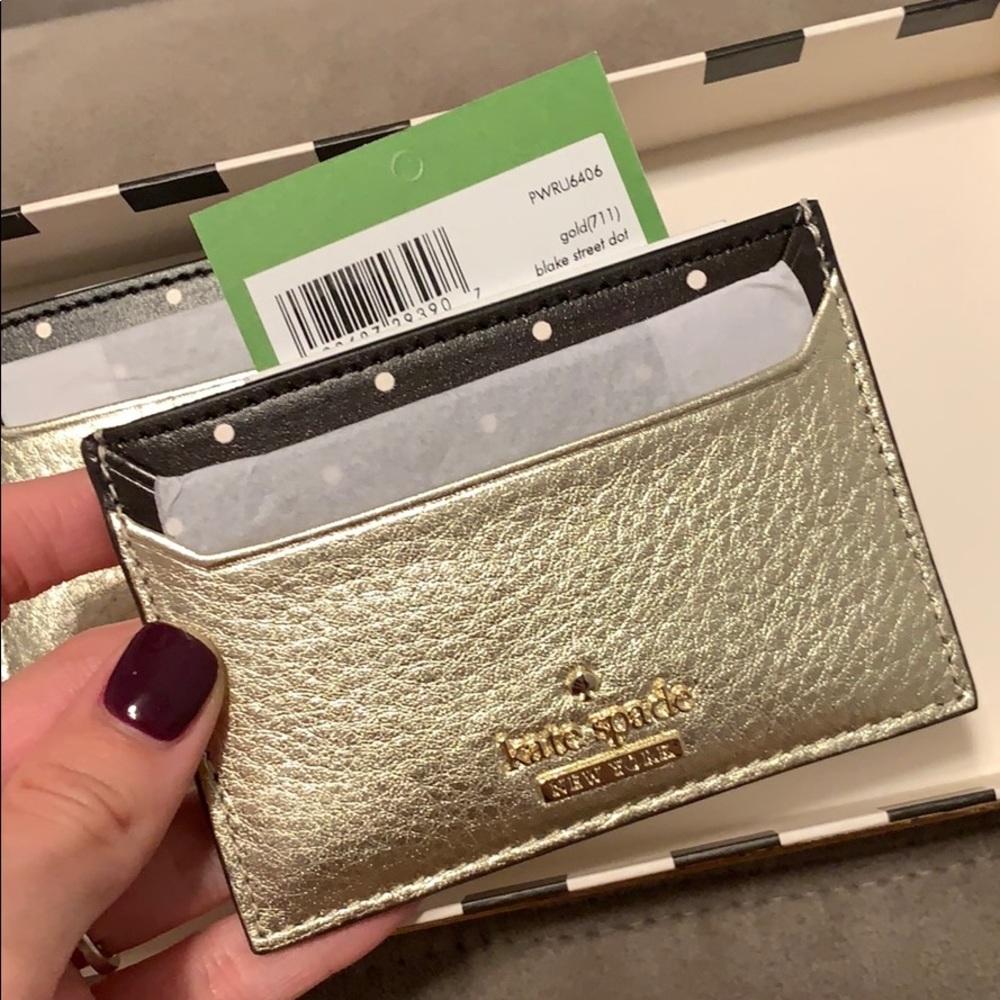 Kate Spade Gold and Polka Dot Cardholder